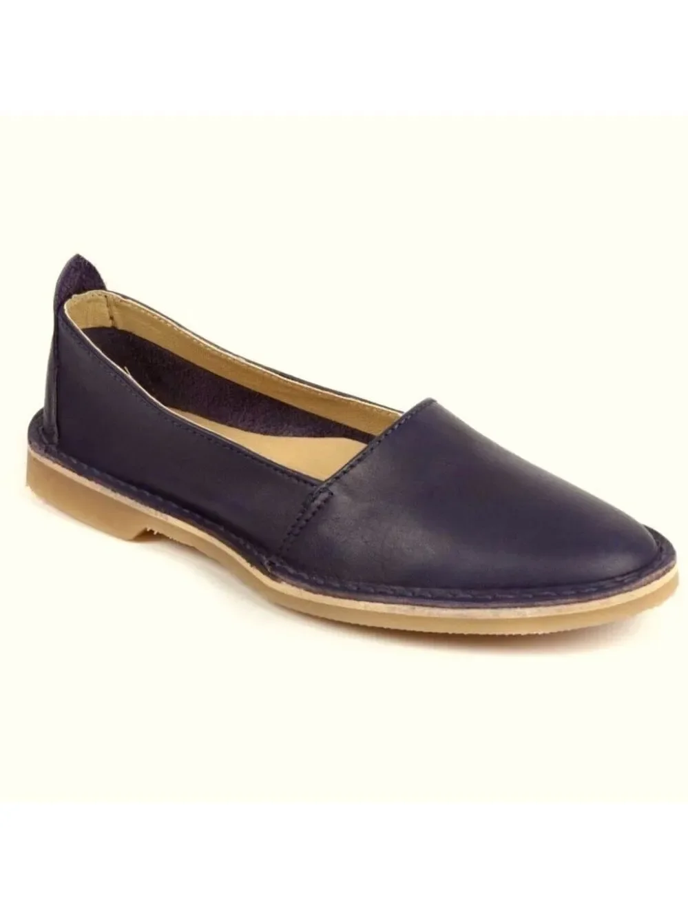 ** Redemption Handmade Black Leather Slip On Shoes Size M5/W8/EU38